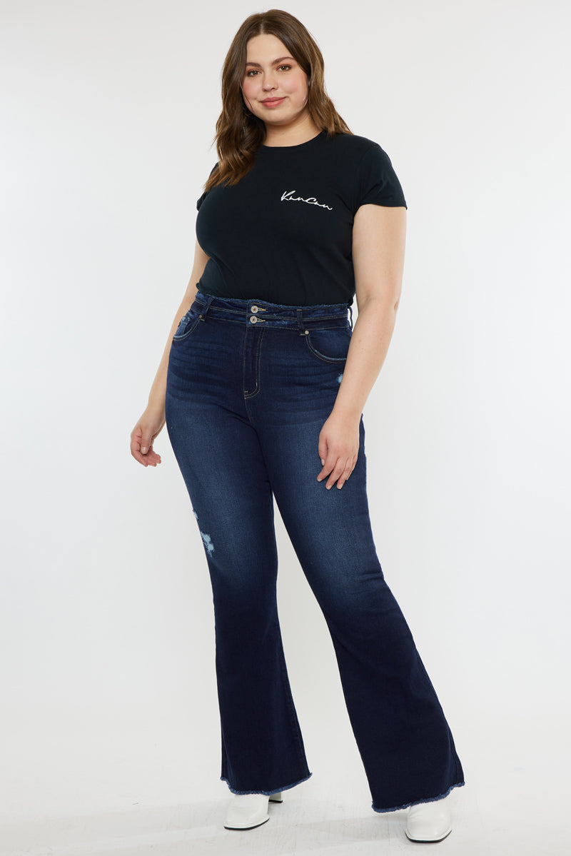 Plus Size High Rise Curvy Fit Flare Jeans