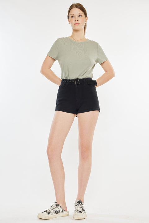 Abby High Rise Belted Shorts - Official Kancan USA