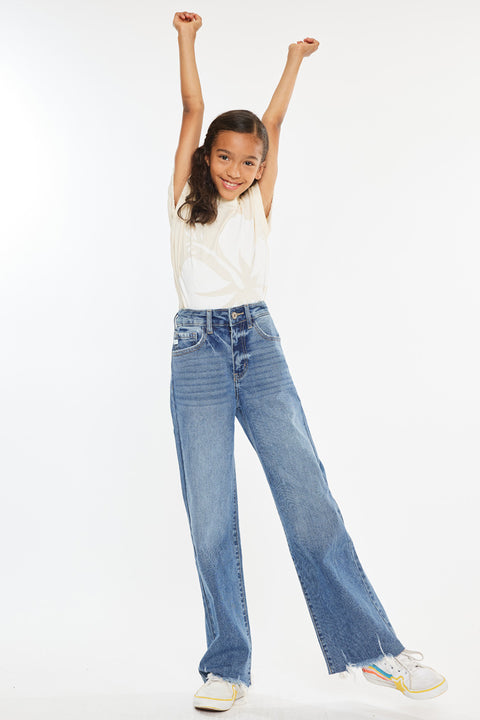 Kitty  High Rise Mini Straight Leg Kid Jeans - Official Kancan USA