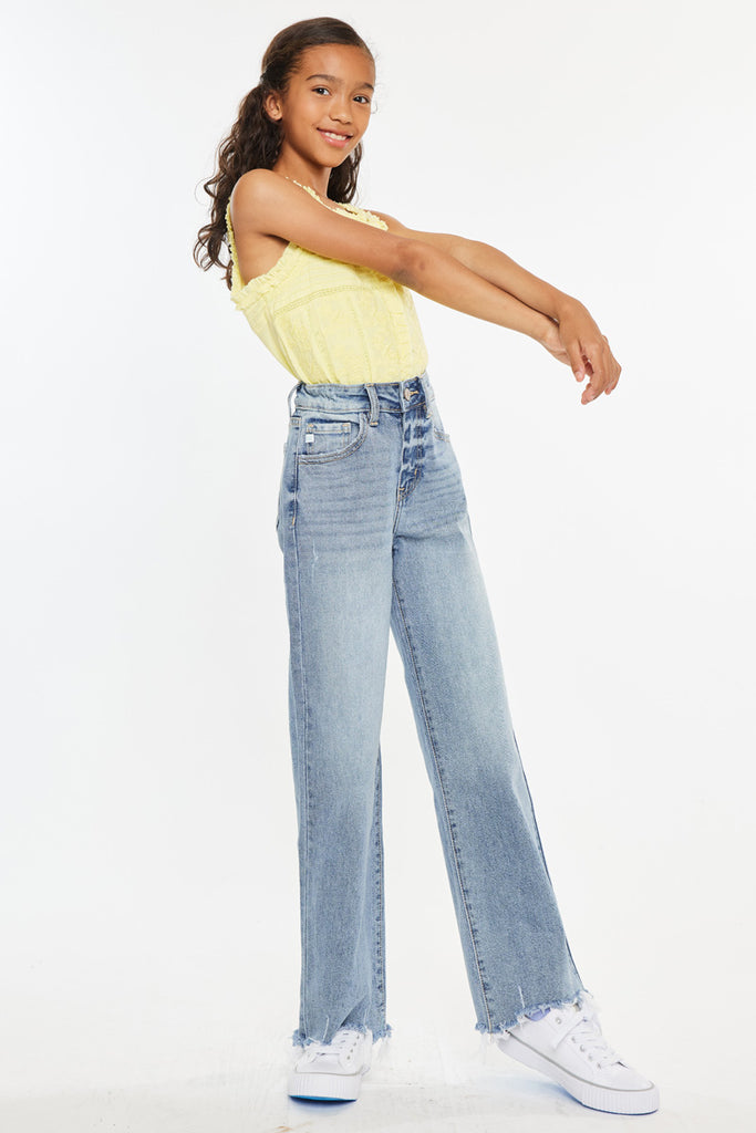 Bee High Rise Slim wide Leg Kid Jeans - Official Kancan USA