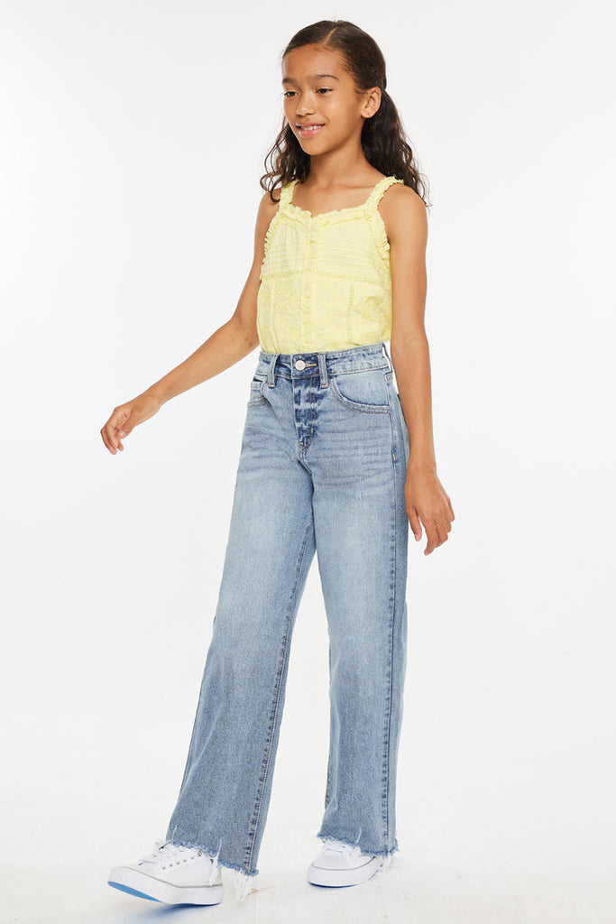 Bee High Rise Slim wide Leg Kid Jeans - Official Kancan USA