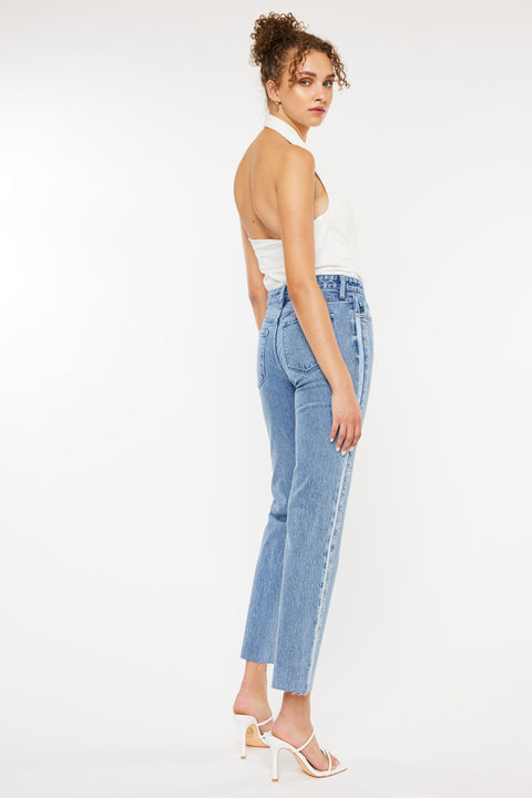 Evelyn  Mid Rise Slim Straight Leg Jeans - Official Kancan USA