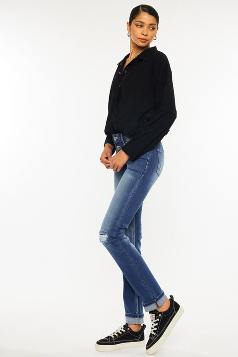 Eternity Mid Rise Slim Straight Leg Jeans - Official Kancan USA