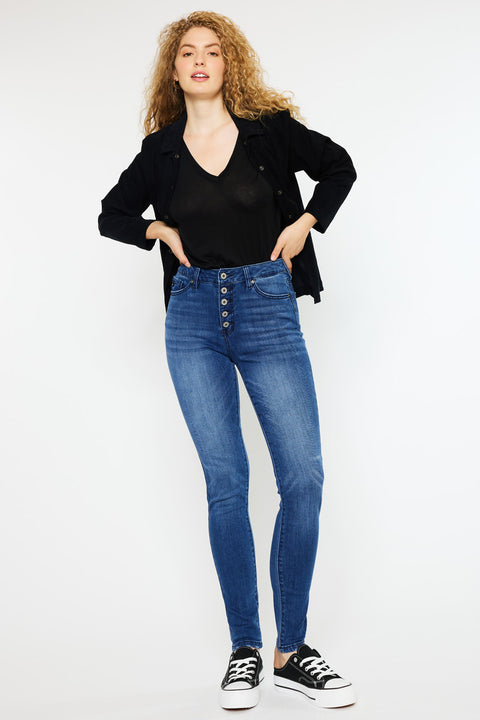 Candice High Rise Super Skinny Jeans - Curvy - Official Kancan USA