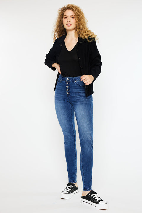 Candice High Rise Super Skinny Jeans - Curvy - Official Kancan USA