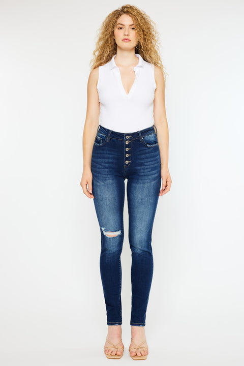 Wesley High Rise Super Skinny Jeans - Curvy - Official Kancan USA