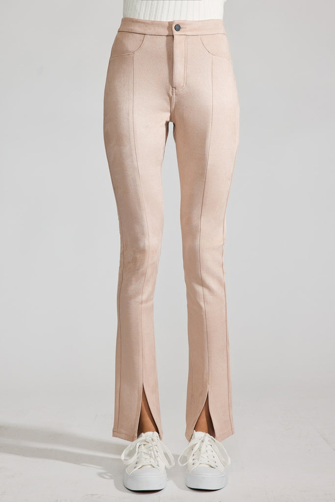 Peach Premier High Rise Slit Hem Skinny - Official Kancan USA