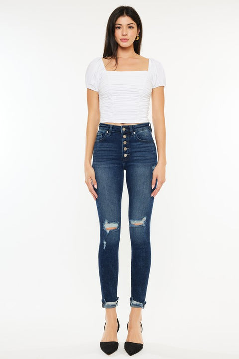 Canary High Rise Ankle Skinny - Official Kancan USA