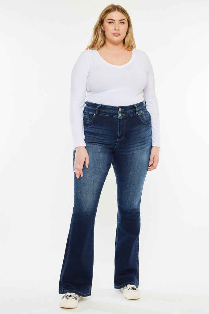 Samaria High Rise Skinny Bootcut Jeans (Plus Size) - Official Kancan USA