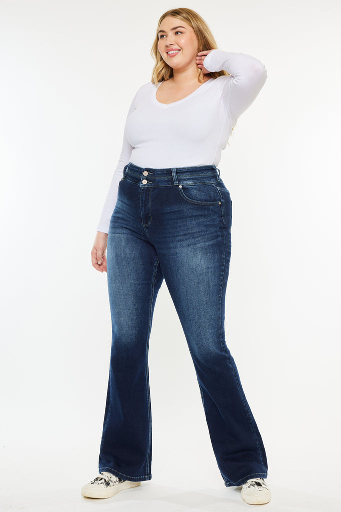 Samaria High Rise Skinny Bootcut Jeans (Plus Size) - Official Kancan USA