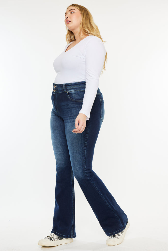 Samaria High Rise Skinny Bootcut Jeans (Plus Size) - Official Kancan USA