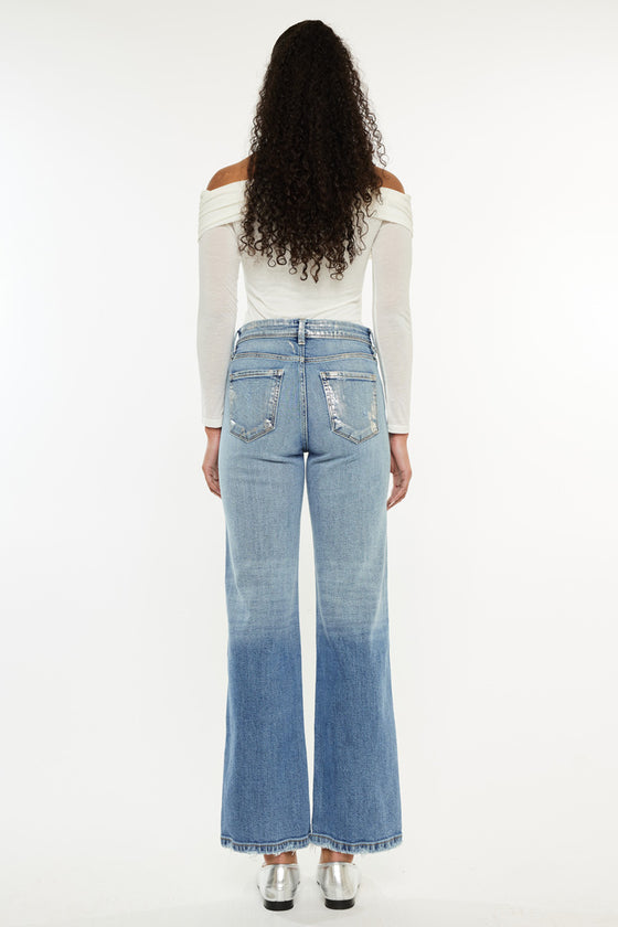 Veronica Premier High Rise Slim Wide Leg Jeans - Official Kancan USA