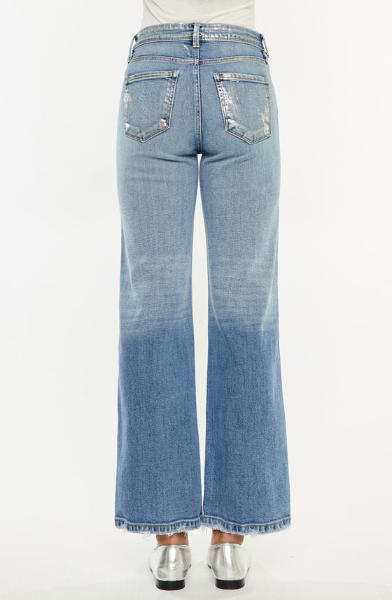 Veronica Premier High Rise Slim Wide Leg Jeans - Official Kancan USA