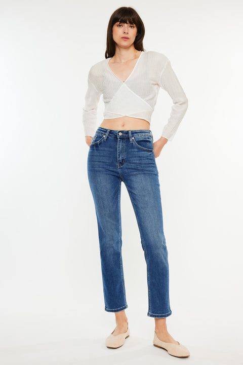 Adaline High Rise Slim Straight Leg  Jeans - Official Kancan USA