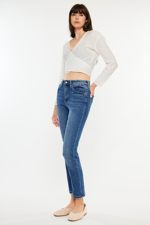 Adaline High Rise Slim Straight Leg  Jeans - Official Kancan USA