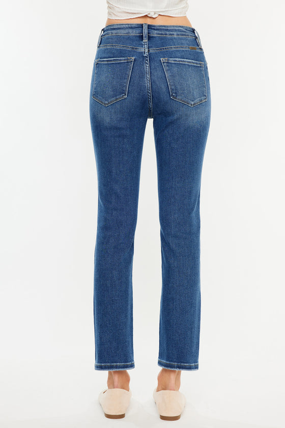 Adaline High Rise Slim Straight Leg  Jeans - Official Kancan USA