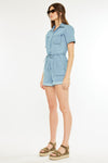 Mailene Sleeves Denim Romper