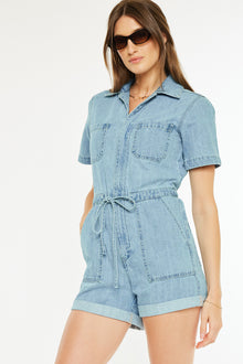  Mailene Sleeves Denim Romper