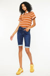 Blanco Mid Rise Bermuda Shorts