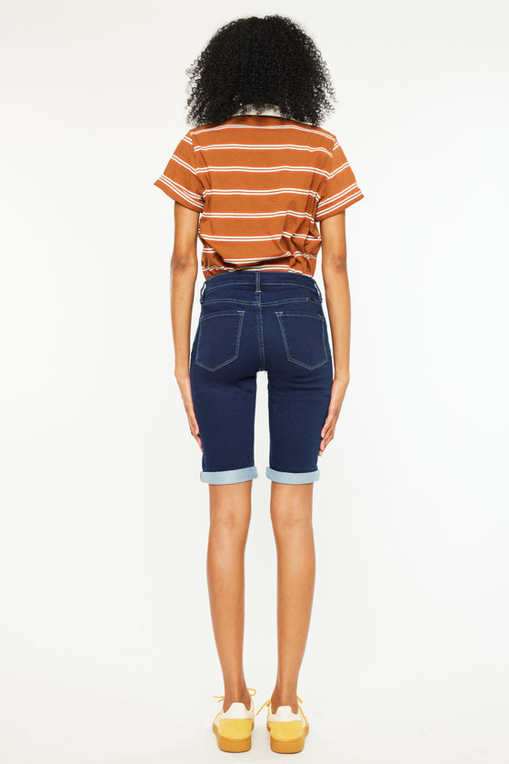 Blanco Mid Rise Bermuda Shorts