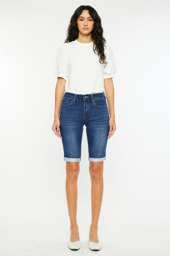 Blanco Mid Rise Bermuda Shorts