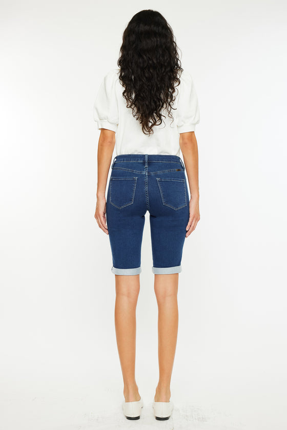 Blanco Mid Rise Bermuda Shorts