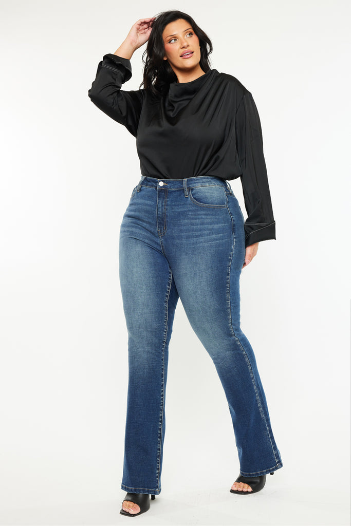 Tiffany High Rise Skinny Bootcut Jeans (Plus Size)