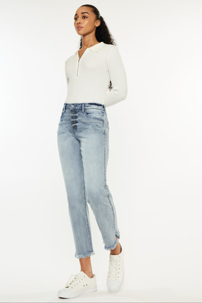Morgana High Rise Straight Fit Leg Jeans - Official Kancan USA
