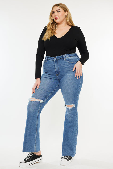 Sunflower High Rise Bootcut Jeans ( Plus Size) - Official Kancan USA