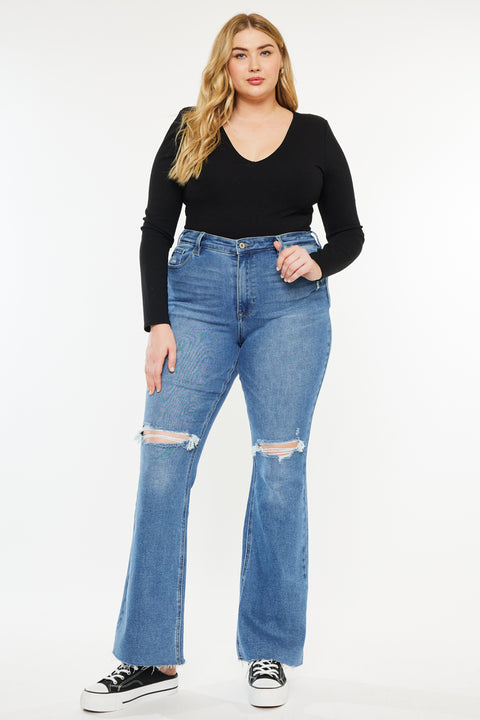 Sunflower High Rise Bootcut Jeans ( Plus Size) - Official Kancan USA