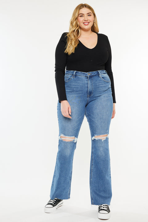 Sunflower High Rise Bootcut Jeans ( Plus Size) - Official Kancan USA