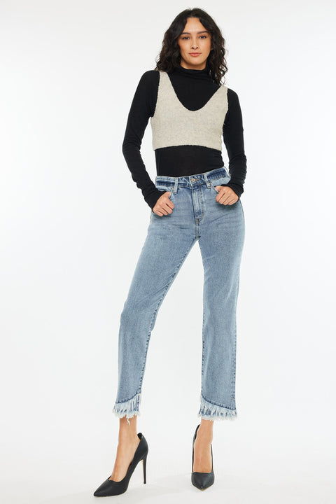 Clover High Rise Straight Fit Leg Jeans