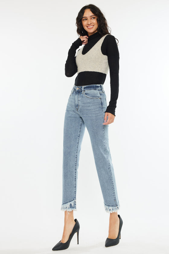 Clover High Rise Straight Fit Leg Jeans