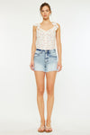 Gardenia High Rise Mom Shorts