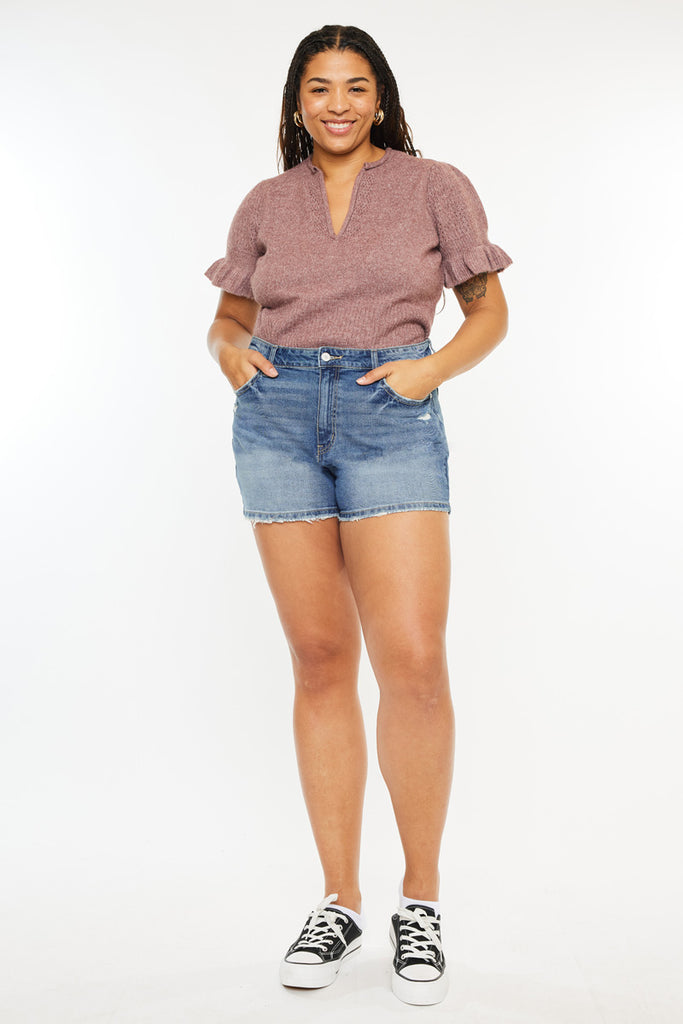 Phyllis High Rise Mom Shorts (Plus Size) - Official Kancan USA