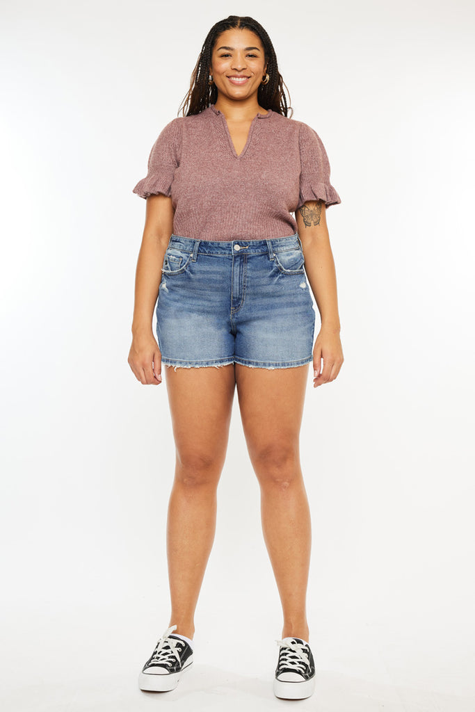 Phyllis High Rise Mom Shorts (Plus Size) - Official Kancan USA