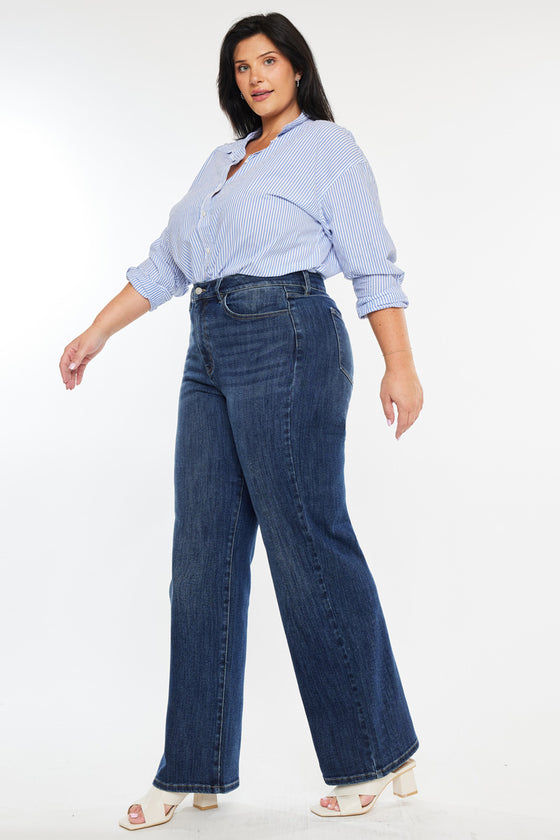 Stellar High Rise Wide Leg Jeans (Plus Size)