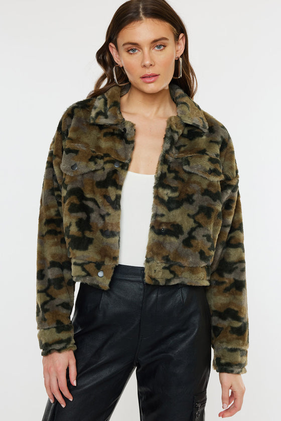 Jax Faux Fur Camo Jacket