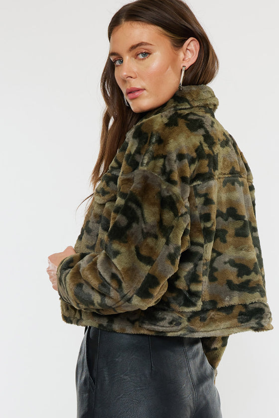 Jax Faux Fur Camo Jacket