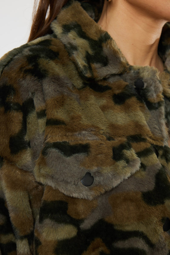 Jax Faux Fur Camo Jacket