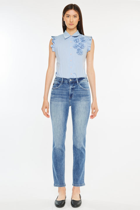 Maddy High Rise Slim Straight Leg Jeans