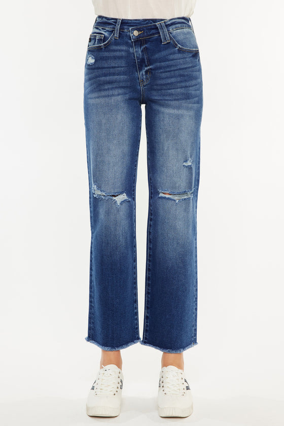 Mollie High Rise 90's Criss Cross Jeans - Official Kancan USA