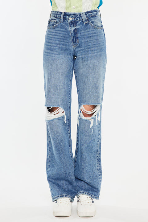 Debra High Rise 90's Criss Cross Straight Jeans - Official Kancan USA