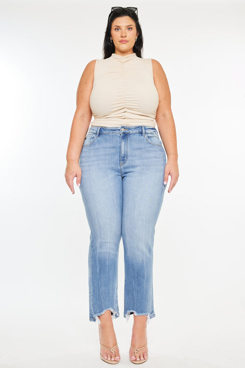 Drea High Rise Slim Crop Straight Jeans (Plus Size)