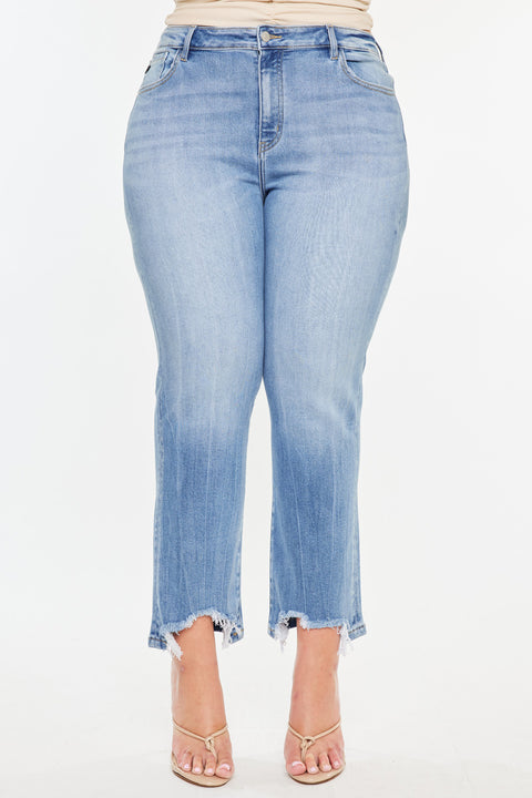 Drea High Rise Slim Crop Straight Jeans (Plus Size)