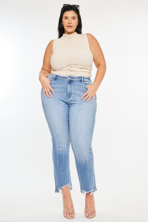 Drea High Rise Slim Crop Straight Jeans (Plus Size)