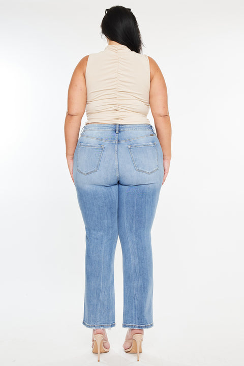 Drea High Rise Slim Crop Straight Jeans (Plus Size)