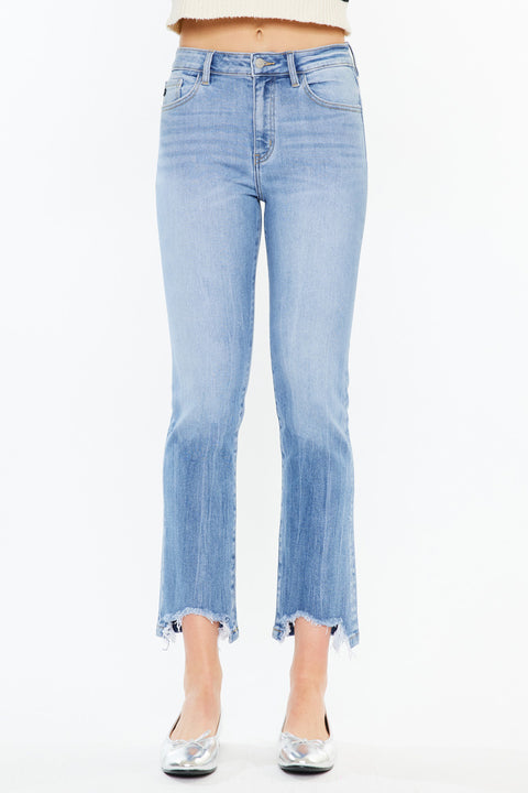 Angela High Rise Slim Crop Straight Jeans - Official Kancan USA