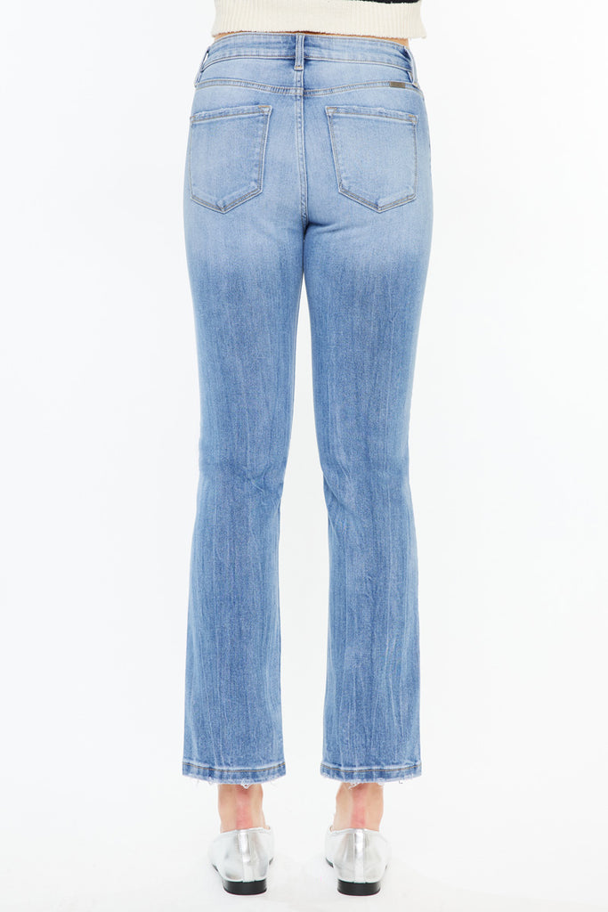 Angela High Rise Slim Crop Straight Jeans - Official Kancan USA