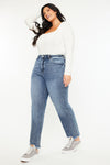 Kristine High Rise Slim Straight Leg Jeans (Plus size)